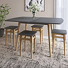 Дерев'яний розкладний обідній стіл LION Маямі-3 Антрацит 90х60/90х120 (LION-041261)