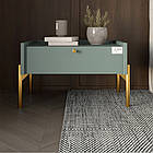 Тумба приліжкова LION Wood з однією шухлядою Граніт сірий (золоті ножки) (LION-041312)