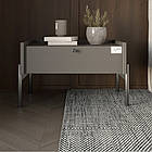 Тумба приліжкова LION Wood з однією шухлядою Антрацит (чорні ножки) (LION-041305)