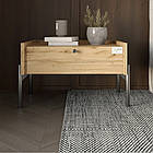 Тумба приліжкова LION Wood з однією шухлядою Дуб Аппалачі (чорні ножки) (LION-041315)