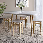 Дерев'яний розкладний обідній стіл LION Маямі-3 Бетон 90х60/90х120 (LION-041262)