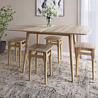 Дерев'яний розкладний обідній стіл LION Маямі-3 Дуб сонома 90х60/90х120 (LION-041269)