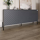 Комод з чорними металевими ніжками LION Амарант 168x40x76,5 см Антрацит/Графітовий (LION-041878)