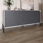 Комод з чорними металевими ніжками LION Амарант 168x40x76,5 см Бетон/Графітовий (LION-041882)