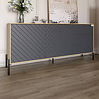 Комод з чорними металевими ніжками LION Амарант 168x40x76,5 см Дуб артизан/Графітовий (LION-041888)