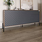 Комод з чорними металевими ніжками LION Амарант 168x40x76,5 см Дуб Ліворно/Графітовий (LION-041890)