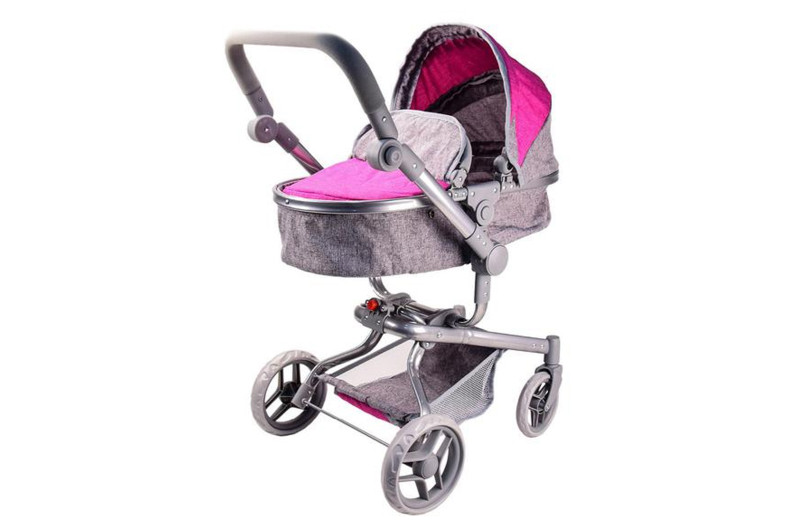 Візок для ляльки 2в1 CARRELLO FORTUNA 9695 PINK з сумкою металевий, коробка 60*38*17 см