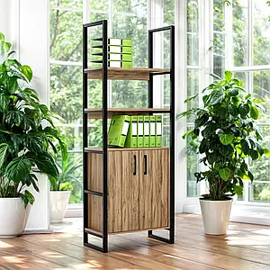 Стелаж офісний Tobi Sho LOFT Gold СЛГ/3 для документів, 600x400x1900 мм Дуб аппалачі