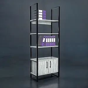 Стелаж офісний Tobi Sho LOFT Iceberg СЛА/2 для документів, 800x400x1900 мм Дуб крафт білий
