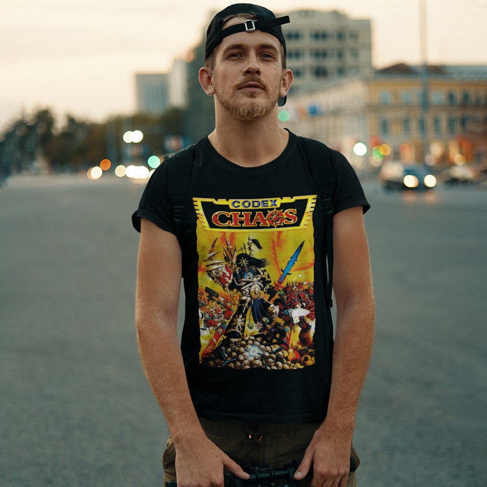 Футболка унісекс Warhammer 40000 (Codex Chaos) XS чорний, фото 1