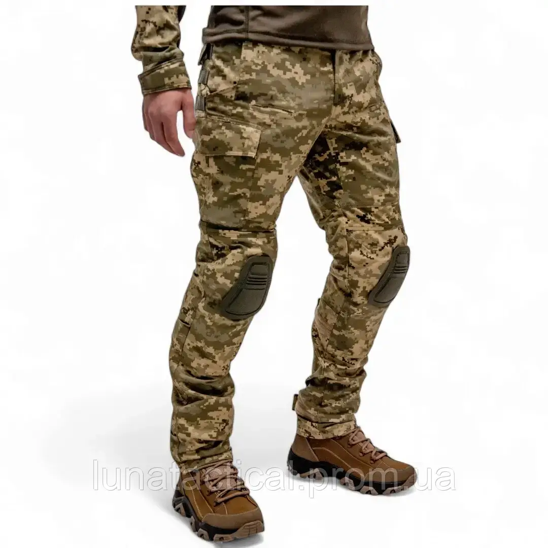 Штани тактичні 505 SQUARE з наколінниками ММ14, бойові камуфляжні штани для військових піксель літо весна - фото 1 - id-p2544283657