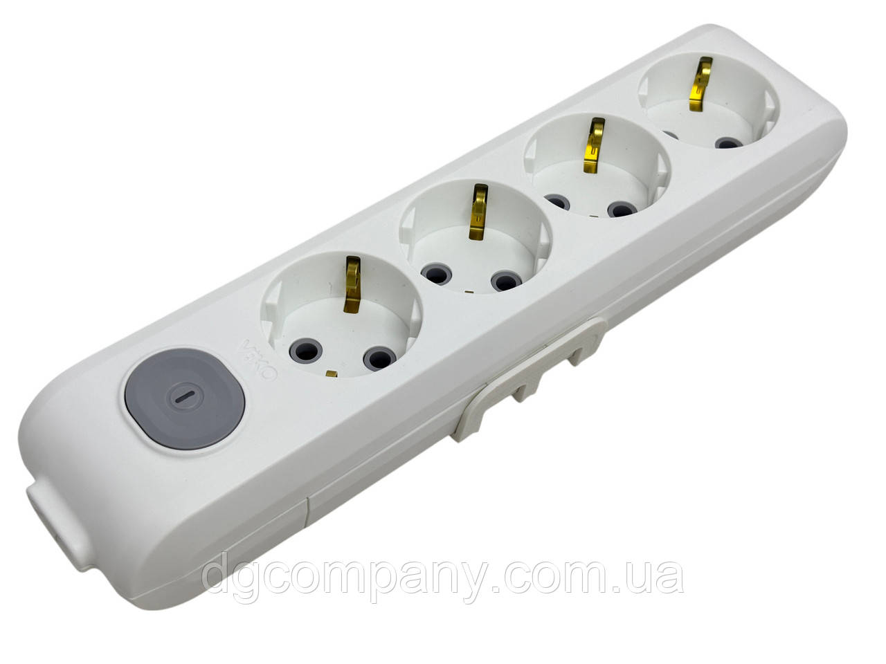 Колодка Viko multilet на 4 гнізда із заземленням і з кнопкою, фото 1