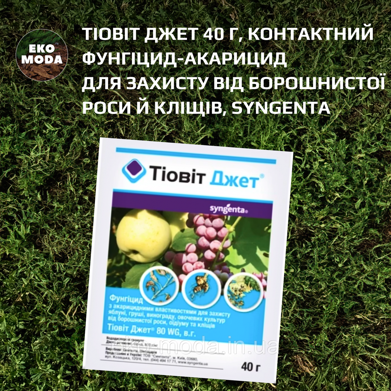 Тіовіт Джет 40 г, контактний фунгіцид-акарицид для захисту від борошнистої роси й кліщів, Syngenta