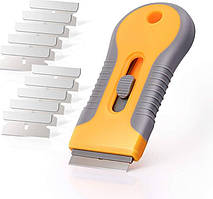 Скребок і 10 шт. лез для чищення нагару плит і варильних поверхонь Urbanset Orange KL98I