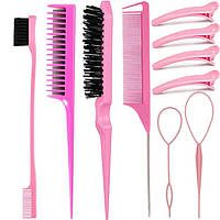 Набір гребінців та інструментів для укладання Urbankit 10 шт Pink GR98D