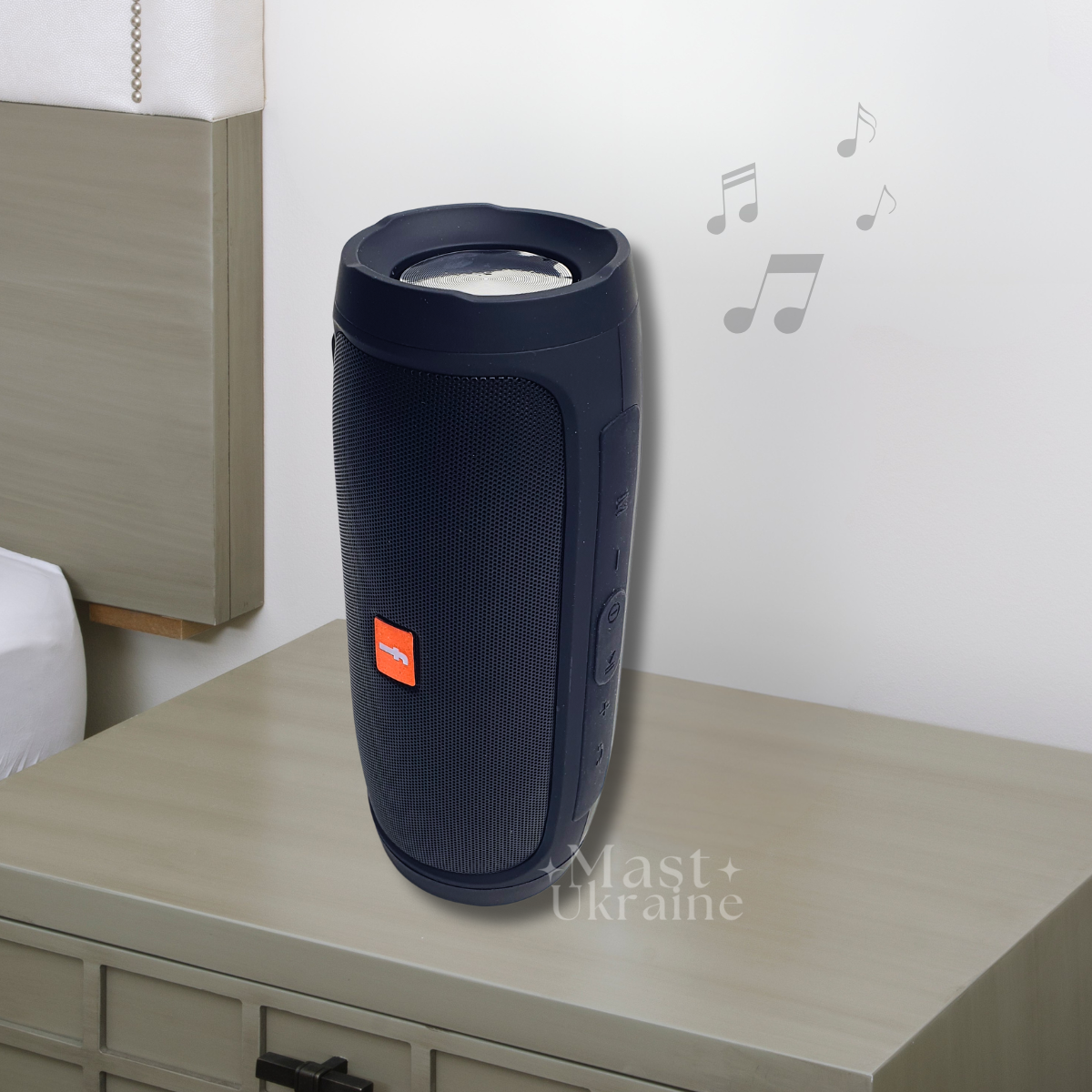 Портативна бездротова Bluetooth колонка з двома сабвуферами, компактна колонка Чорна Charge-4-Black