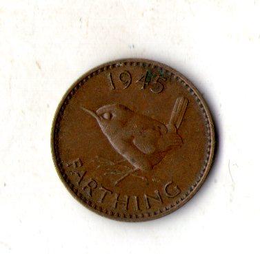 Велика Британія › Король Георг VI 1 фартінг 1945 рік №3318