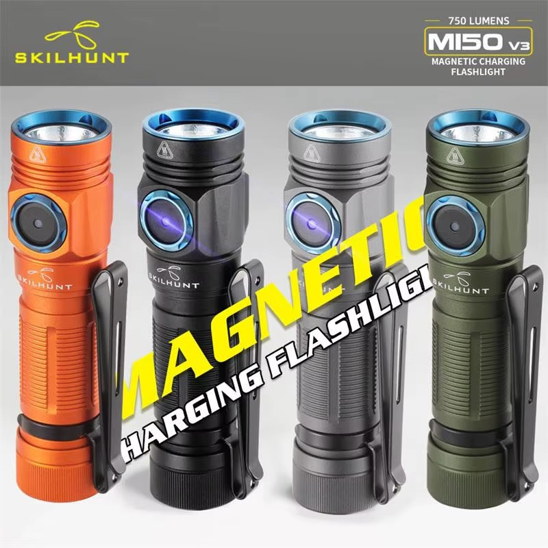Ліхтар Skilhunt M150 V3 + Акумулятор USB-C, IPX8, Магніт, кліпса, Магнітна зарядка, ВИБІР КОЛЬОРУ