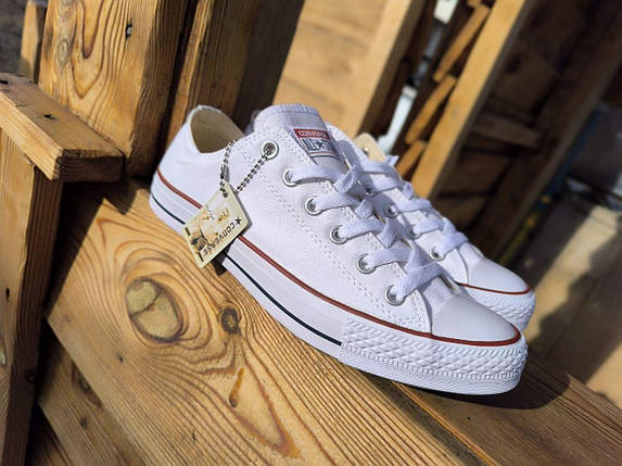 Кеди Converse All Star Low білі Оригінал текстиль конверси тканину унісекс чоловічі жіночі весна літо, фото 1
