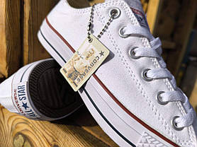 Кеди Converse All Star Low білі Оригінал текстиль конверси тканину унісекс чоловічі жіночі весна літо, фото 5