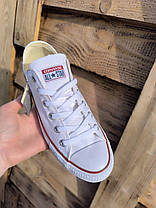 Кеди Converse All Star Low білі Оригінал текстиль конверси тканину унісекс чоловічі жіночі весна літо, фото 3