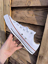 Кеди Converse All Star Low білі Оригінал текстиль конверси тканину унісекс чоловічі жіночі весна літо, фото 4