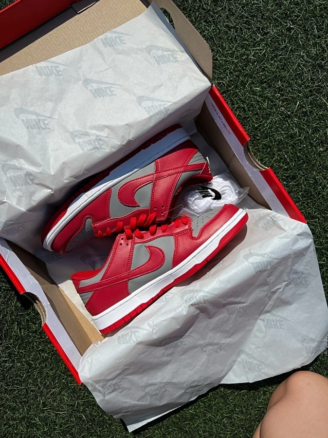 Dunk Low Retro Medium Grey Red, фото 1