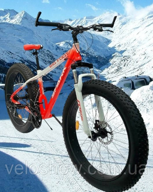 Алюмінієвий фетбайк 26/4.0 Drive велосипед з амортизатором (fatbike) широкі колеса (2025)