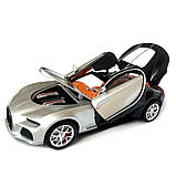 Машинка металева Bugatti Atlantic срібно-чорна АвтоЕксперт 1:24 парогенерація світло звук 20*8,5*5,5 см (GT-70150), фото 5