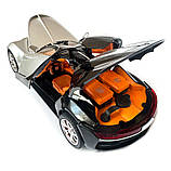 Машинка металева Bugatti Atlantic срібно-чорна АвтоЕксперт 1:24 парогенерація світло звук 20*8,5*5,5 см (GT-70150), фото 8