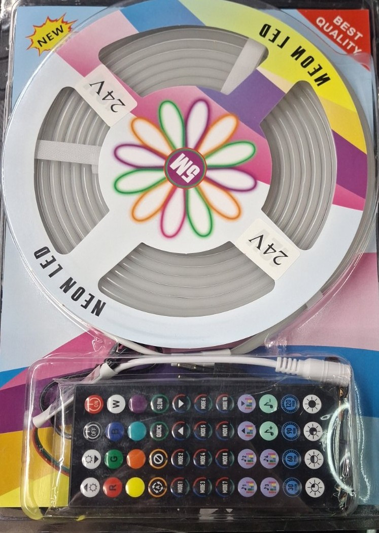 Стрічка Силіконова LED NEON RGB STRIP 5M APP (24v), фото 1