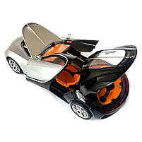 Машинка металева Bugatti Atlantic срібно-чорна АвтоЕксперт 1:24 парогенерація світло звук 20*8,5*5,5 см (GT-70150), фото 7