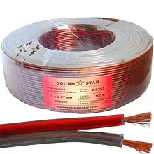 Кабель акустичний Sound Star, Cu, 2х0.57 мм2, червоно-чорний, 100 м
