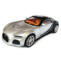Машинка металева Bugatti Atlantic срібно-чорна АвтоЕксперт 1:24 парогенерація світло звук 20*8,5*5,5 см (GT-70150), фото 2