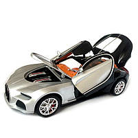 Машинка металева Bugatti Atlantic срібно-чорна АвтоЕксперт 1:24 парогенерація світло звук 20*8,5*5,5 см (GT-70150), фото 5