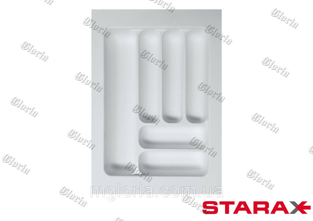 Лоток для столового приладдя Starax білий S-2283-WP 400 мм