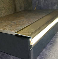 Алюмінієвий профіль для ступенів з LED-підсвічуванням А47*33 2.0, Золото