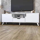 Тумба під телевізор з білими ніжками М-ЗОН Борн 1600 Німфея Альба (білий) (MZN-031099)