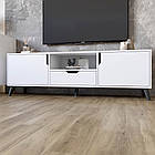 Тумба під телевізор з чорними ніжками М-ЗОН Борн 1600 Німфея Альба (білий) (MZN-031086)