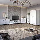 Комплект меблів для вітальні 5 предметів з ніжками кольору світлий горіх М-ЗОН Борн Німфея Альба (білий) (MZN-031071)