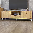 Тумба під телевізор з білими ніжками М-ЗОН Борн 1600 Дуб Артизан (MZN-031082)