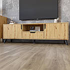 Тумба під телевізор з чорними ніжками М-ЗОН Борн 1600 Дуб Артизан (MZN-031083)