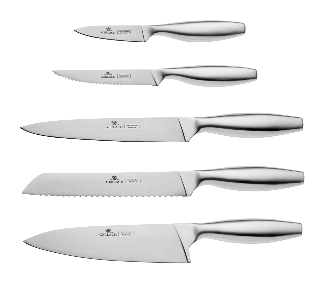 Набір з 5 кухонних ножів та підставки Gerlach Fine (5901035502871)