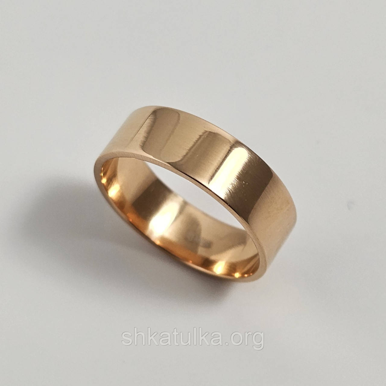 Обручка позолочена широка американка