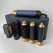 Стайлер для волосся NIKAI Dark Blue 1300 W фен стайлер 5 в 1 іонізація повітря та датчики контролю температури, фото 3