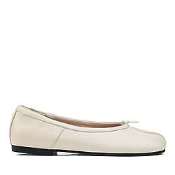 Балетки жіночі шкіряні молочні Sorte lady