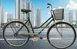 Міський 28 Фермер Чехія (посилений обод алюмін, спиця 3 мм, кошик) дорожній жіночий велосипед Люкс Україна