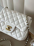 Сумка жіноча клатч через плече Chanel Classic Шанель білий міні, фото 2