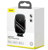 Тримач для мобiльного з БЗП Baseus Light Electric Holder Black, фото 3