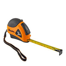 Рулетка рулонна, м'які вставки, автоматичний замок, кінець з нержавіючої сталі, MOUSE, 3м/16мм,